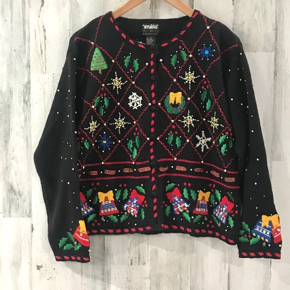 DESIGNER ORIGINALS Jingle Bells Christmas Sweater - Picture 1 of 6